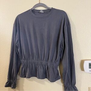 Target Women's a new day gray textured peplum top loose fit gray size XS